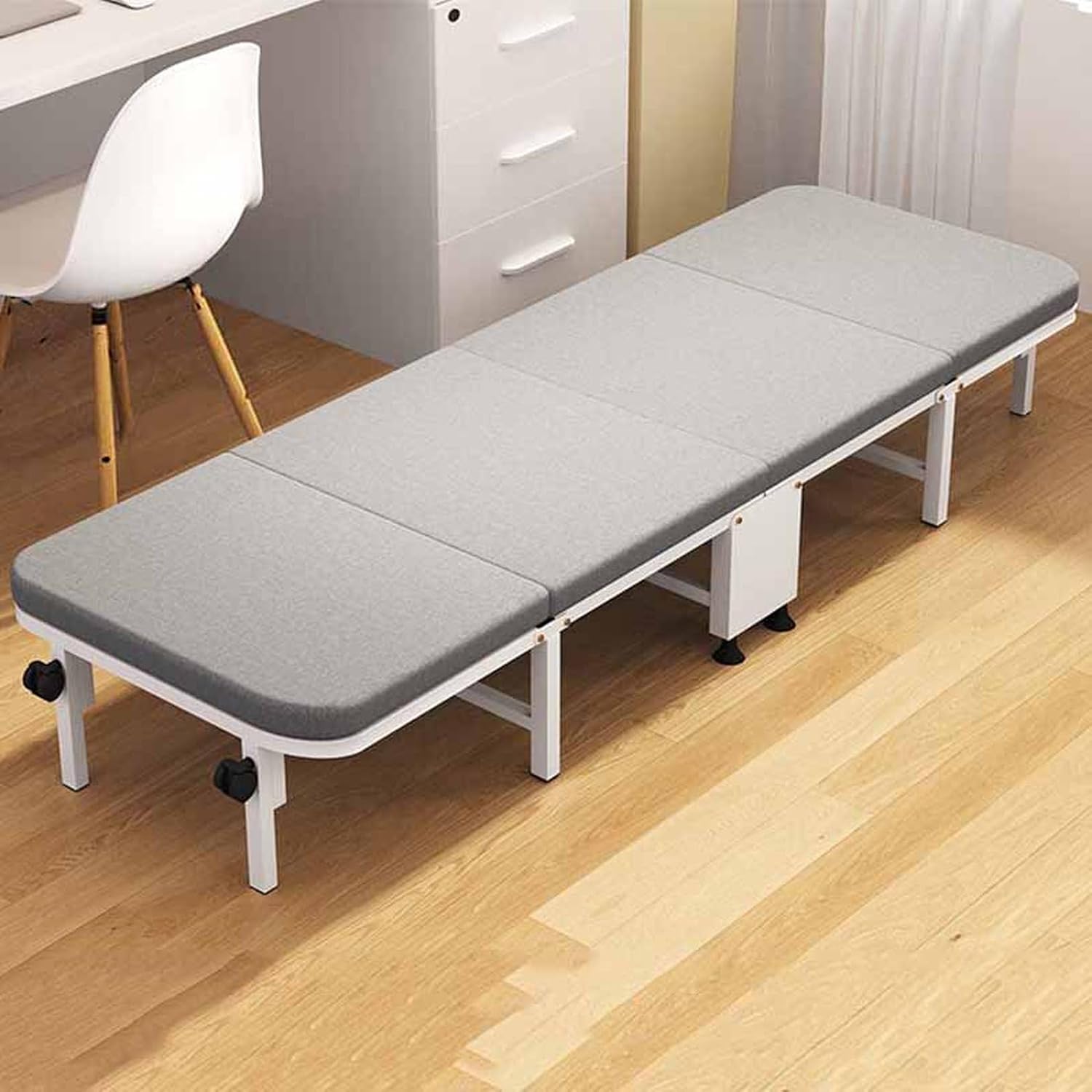 折りたたみベッド シングル 昼寝ベッド 大人用 携帯便利 ポータブル 多機能 オフィス 仮眠 自宅 来客用 ベッド アウトドア スポンジマット キャンプ 簡単設置 省スペース 90CM コット｜Funny Life 店