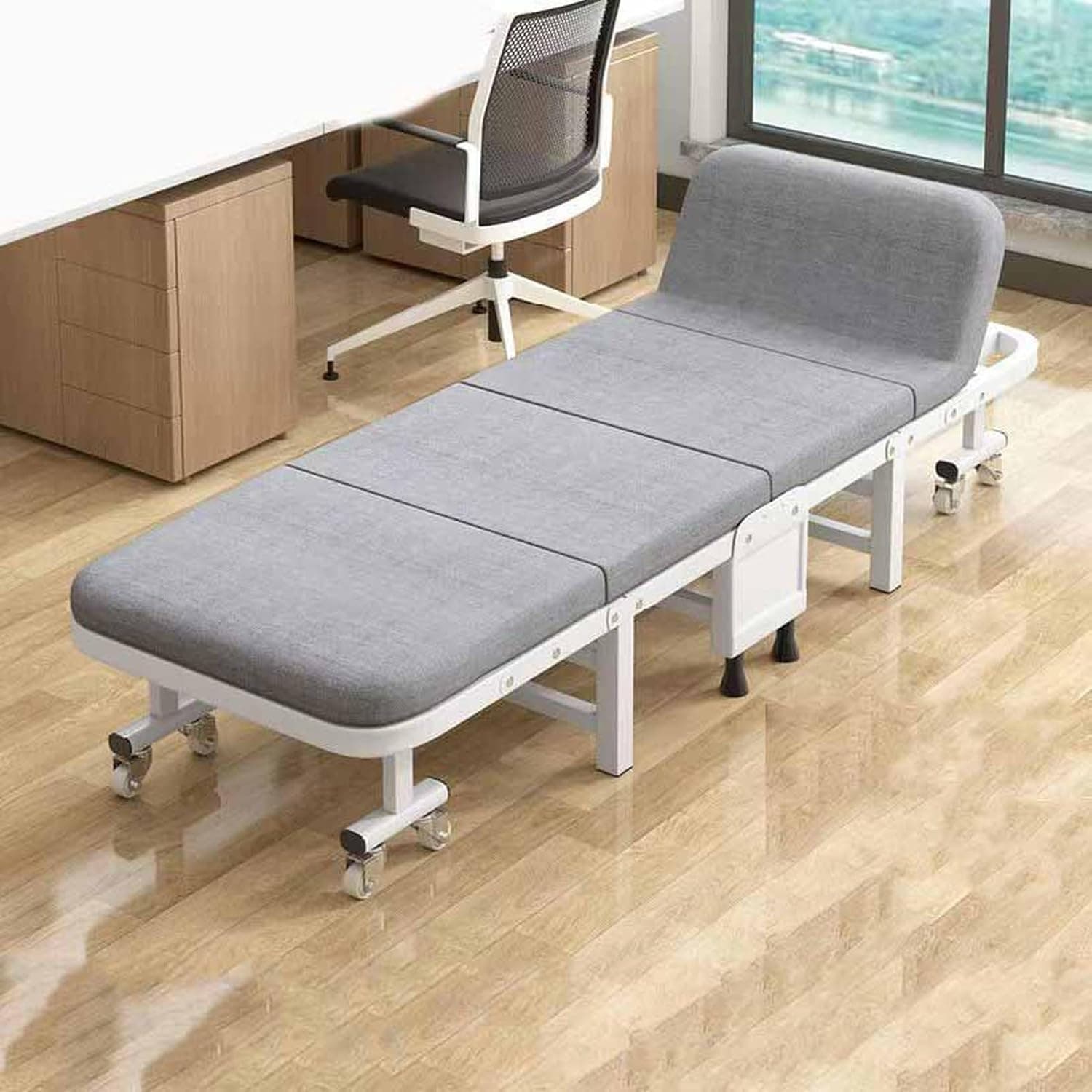 折りたたみベッド 四つ折り 軽量小型 90CM 耐荷重 簡易ベッド 模様4 コンパクト 来客用 持ち運び便利 収納 簡易 一人暮らし 簡単収納 多機能 省スペース シングルベッド サマーベッド 完成品｜Funny Life 店