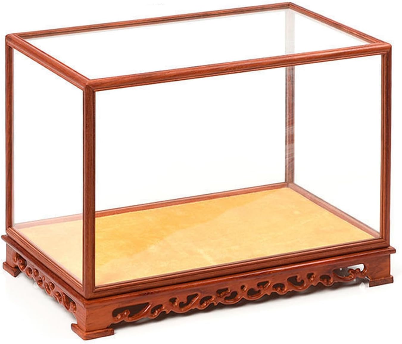 ディスプレイケース 透明ガラス製 展示ケース 35*21*21cm フィギュア 収納ボックス モデル用 木目調（無垢材） ミニチュア 人形 積み木 サッカーグッズ 収納 展示用 アニメグッズ対応 防塵｜Funny Life 店