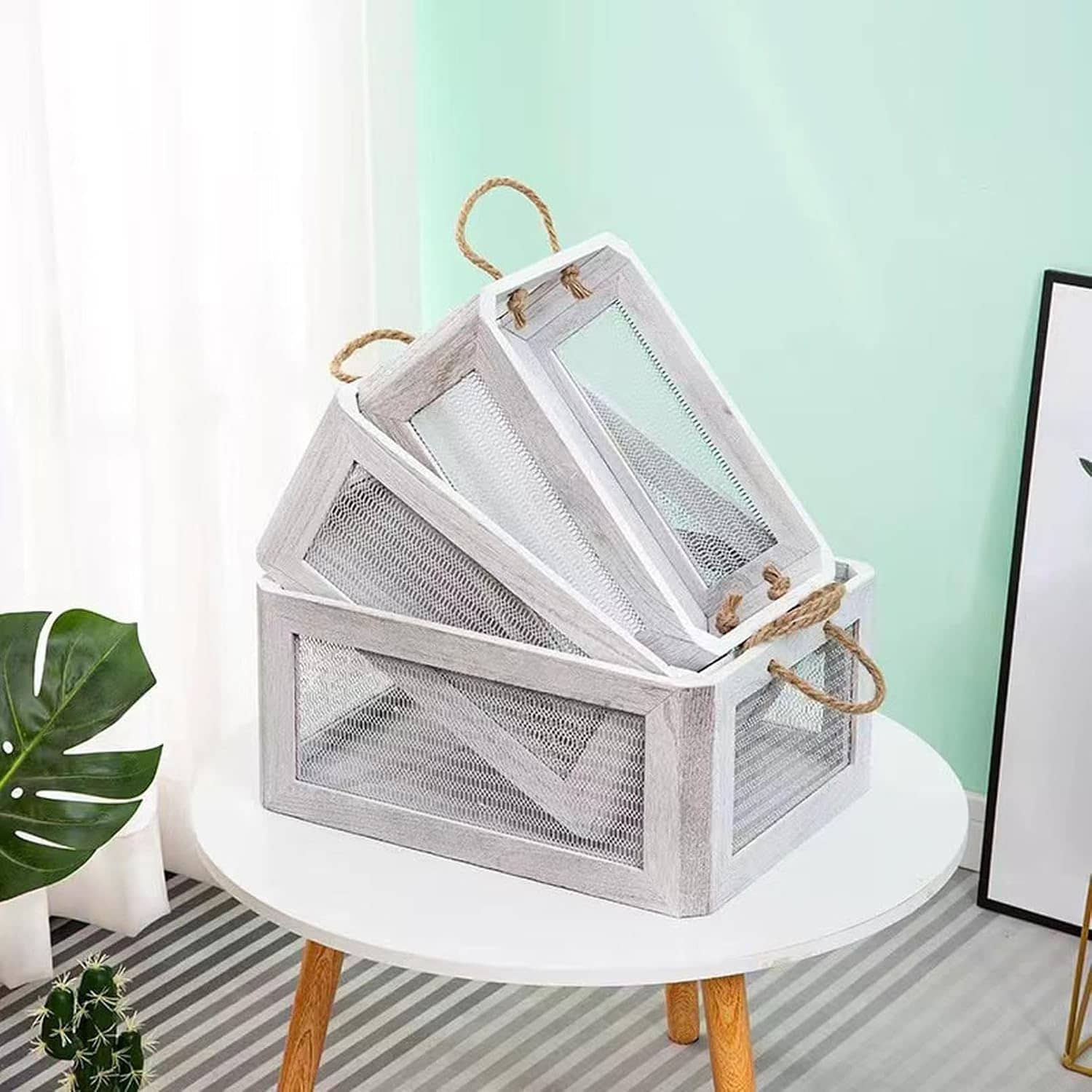 収納ボックス 木製ボックス 木箱 深型 収納ボックス アンティーク風 収納箱 40*30*18 ワイン箱 収納ボックス ペットボトル収納 おしゃれ ウッドボックス アンティーク雑貨 野菜保存 並べたり｜Funny Life 店