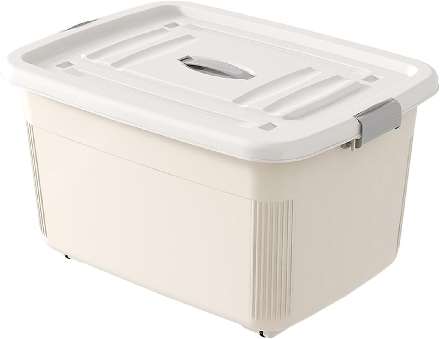 収納ボックスフタ付き 持ち手付き タイプ1 ベージュ プラスチック 60*45.5*34.5 収納ケース 収納 収納 キャスター付き スタッキング 積み重ね プラスチック製 雑物多機能収納ケース 取っ｜Funny Life 店 9,329円