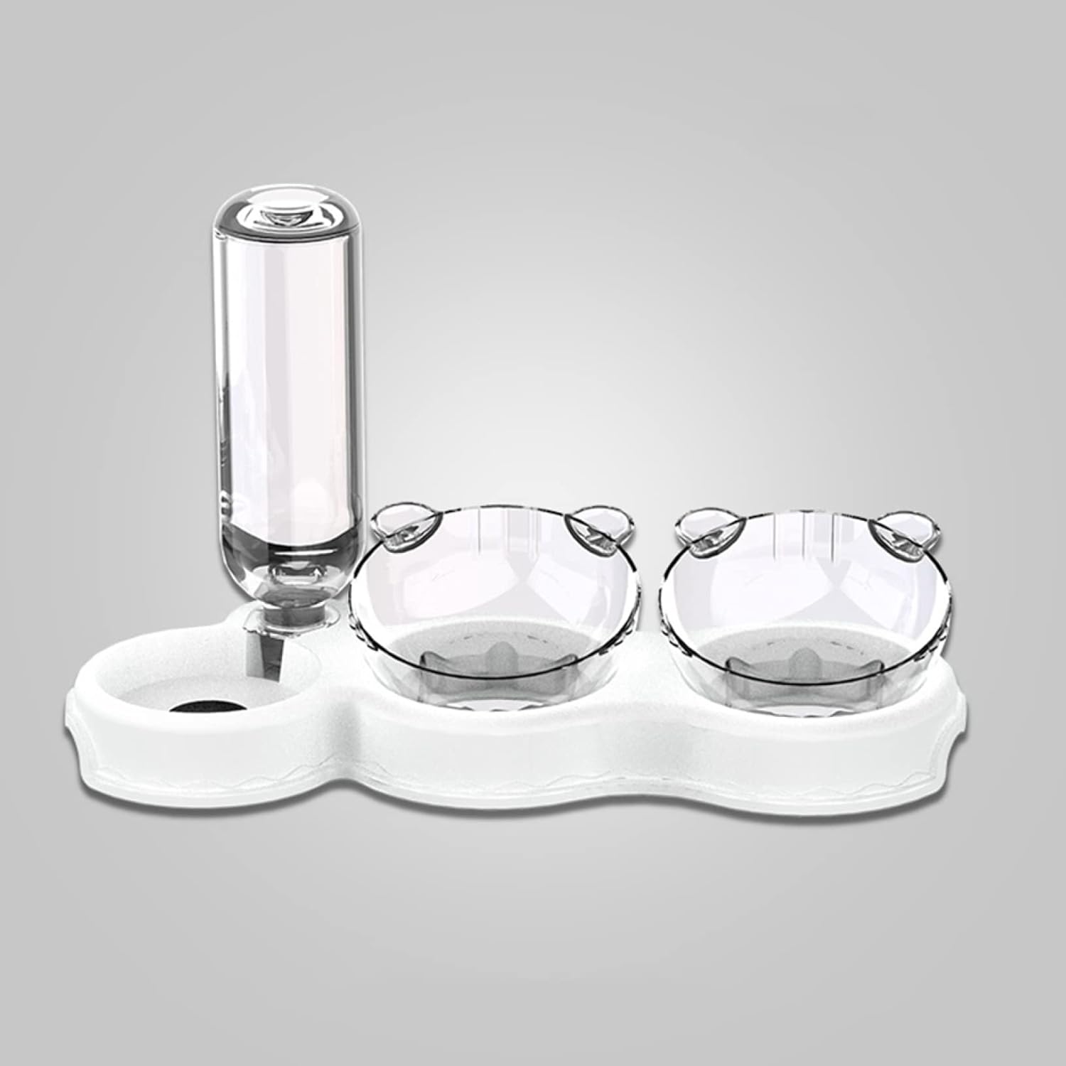 ペットボウル 食器 自動給水器 猫 えさ 皿 猫 食器 フードボウル 犬 えさ 皿 ウォーターボトル 自動給水 透明 食べやすい ペット用 餌やり器 猫ボウル ごはん皿 お水入れ スタンド 取り外し可