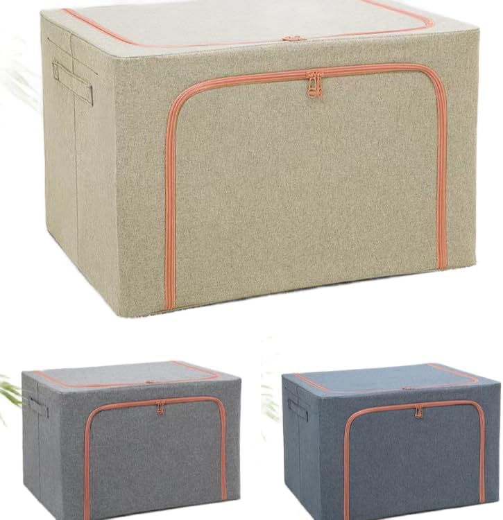 収納ボックス 収納ケース 24L大容量 折り畳み 取っ手付き 蓋付き 整理ボックス 衣類収納 洗える 防塵 防湿 無臭 不織布 高耐久性 ハンドル付き 衣類 おもちゃ 書類 おしゃれ カーキ ダークグ