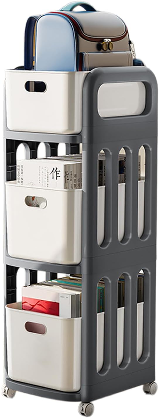 本棚 スリム 収納ラック デスク下 書類収納 書類棚 二人用 ファイルワゴン 2/3段式 キャスター付き 御洒落 大型 本棚 教科書 移動式 収納ラック 本ラック 引き出し付き 大容量 デスク整理 分｜Funny Life 店