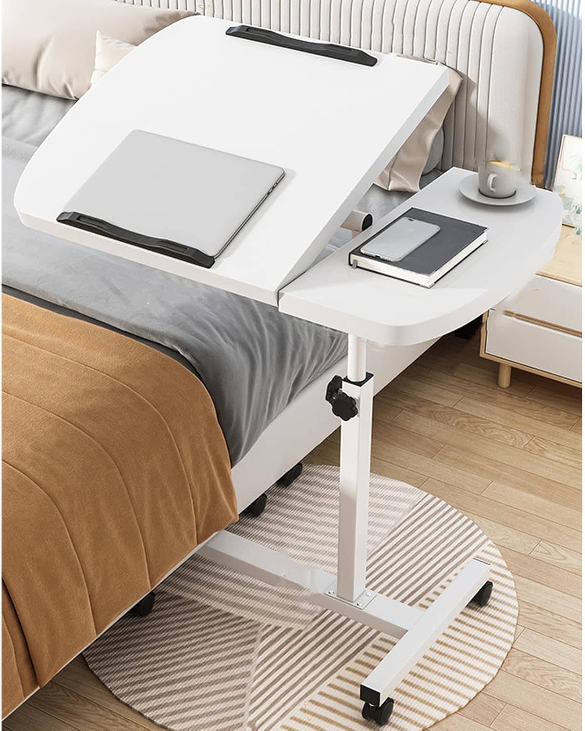 パソコンデスク ワークデスク ホワイト 収納 机 PCデスク ビンテージ 60*40*59cm シンプルデスク オフィスデスク 昇降式デスク サイドテーブル 折りたたみ テーブル ホームオフィス用デス｜Funny Life 店