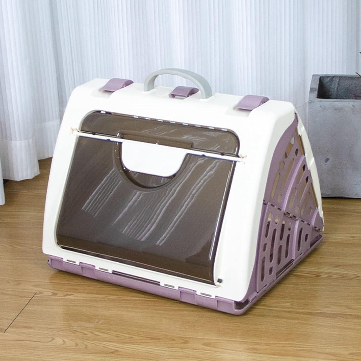 ペットキャリー 猫キャリーバッグ 小型犬 小動物適用 手提げキャリーバッグ 航空箱 カプセル型 折りたたみ 軽量 携帯やすい アウトドア 安定性 通気性 お出かけ便利 通院 散歩 車載 旅行 電車移動|Funny Life 店