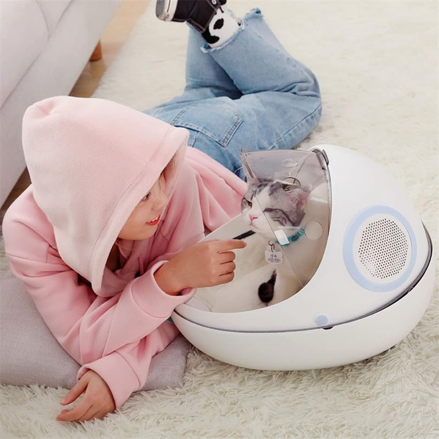ペットバッグ ペット用キャリーバッグ 宇宙船カプセル型 ペットキャリーリュック 通気性 犬猫兼用 犬 お出かけ バッグ ペット用品 リュックサック 人気 キャンピング 手持ち 2WAY お出かけバック|Funny Life 店