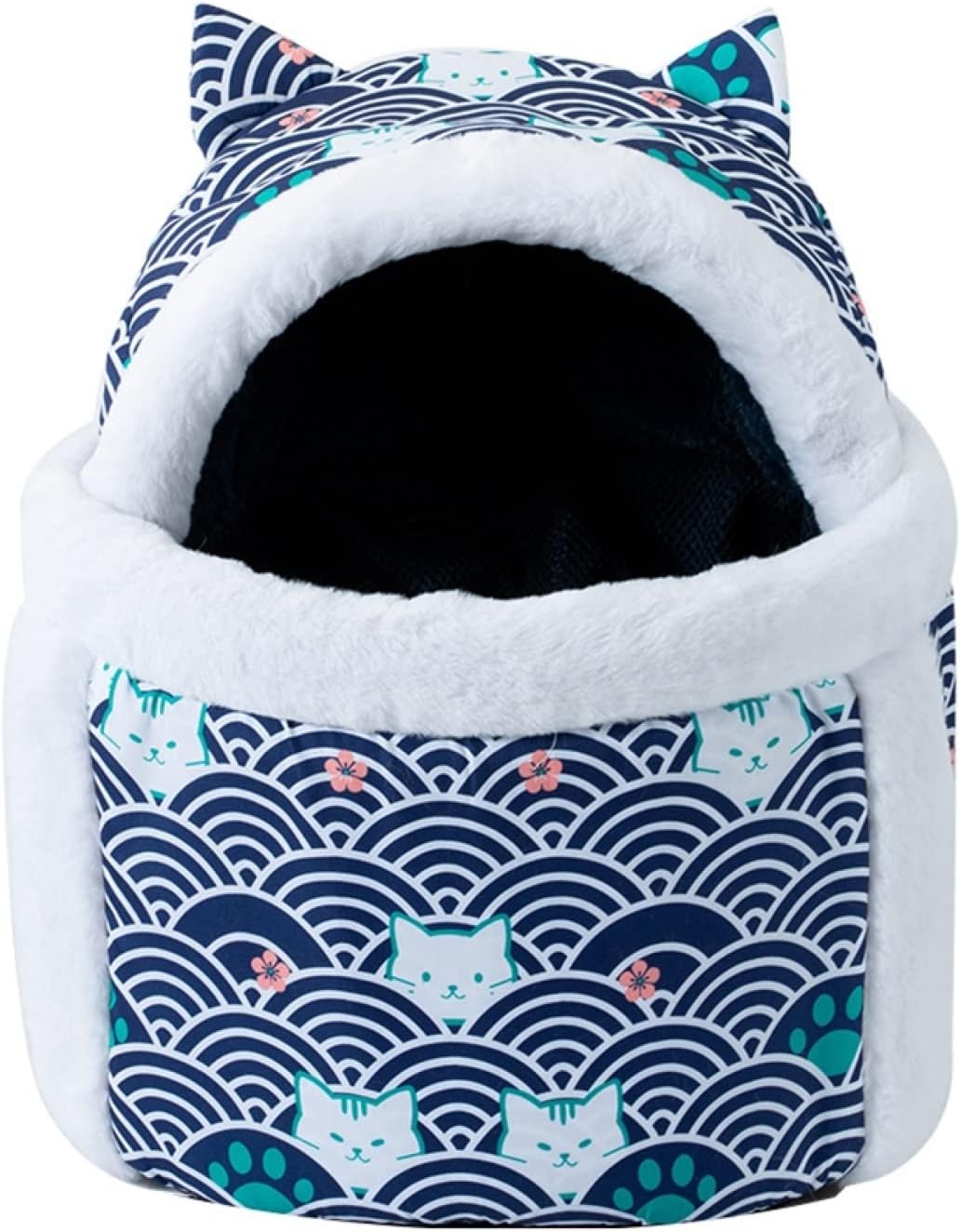 猫バッグ ペットスリング 猫キャリー ペット 抱っこ紐 バッグ お出かけ抱っこ バッグ ペット 小 飛び出し防止用ストラップ付 裏起毛 ふわふわ 冬防寒 暖かい ブランケット 防寒対策 猫 おでかけリ|Funny Life 店