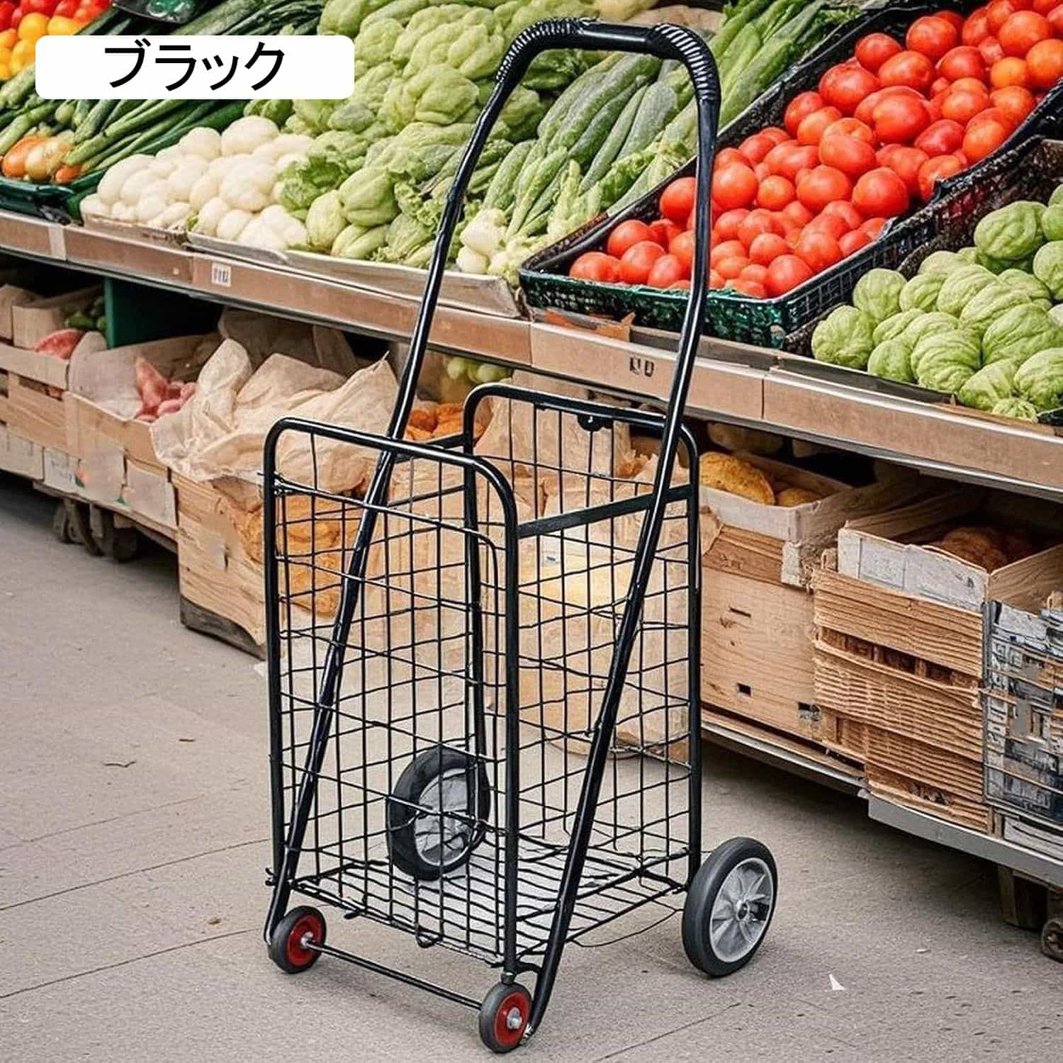 ショッピングカート 折りたたみ 買い物 コンパクト収納 軽量 キャリーカゴ 4輪 スーパー レッド 買い物かご 大容量 4輪キャスター ピクニック キャンプ用 アウトドア用 コンテナ お釣り 収納ボッ|Funny Life 店