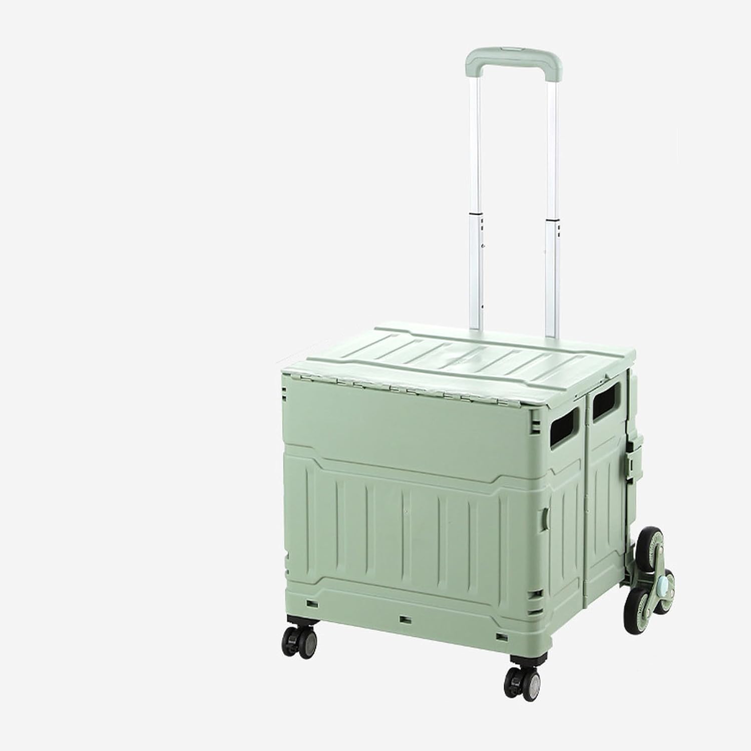 ショッピングカート キャリーカート 折り畳み 買い物カート 大容量 8輪 階段も登れる 旅行用 省力 コンテナキャリー 静音 アウトドア キャンプカート 360&deg;回転 おしゃれ 軽量 グリーン 多機能｜Funny Life 店