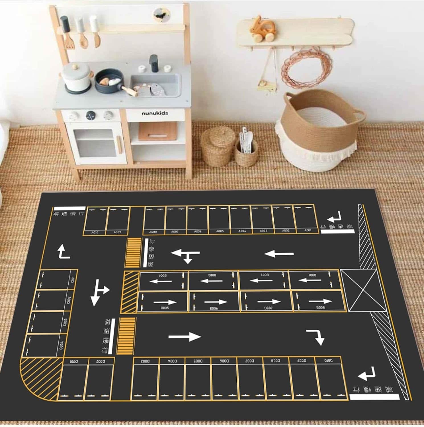 赤ちゃん ベビー プレイマット 遊びマット 道路 教育玩具 早期教育 大判 180X270CM 子供用 防汚 ずれない 保温性 耐磨耗性 柔軟 防音 水洗い 家庭用 子供部屋 寝室 ホール ベッドサイ|Funny Life 店