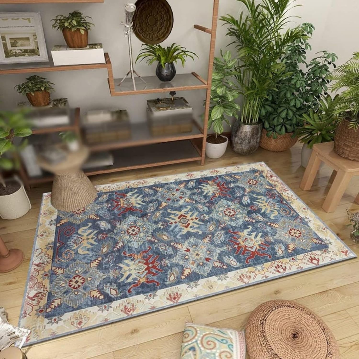 引っ敷き 引っ敷き イラン柄 引っ敷き 1畳用 引っ敷き 花飾りつけ 北欧風 エリアラグ オリエンタル 洗える 上滑り打ちきり お取りつくろう飾り気の無い 床暖房装置相応う 引っ敷き 防壁蝨目 リビング 晩ご飯 アーバンレトロ