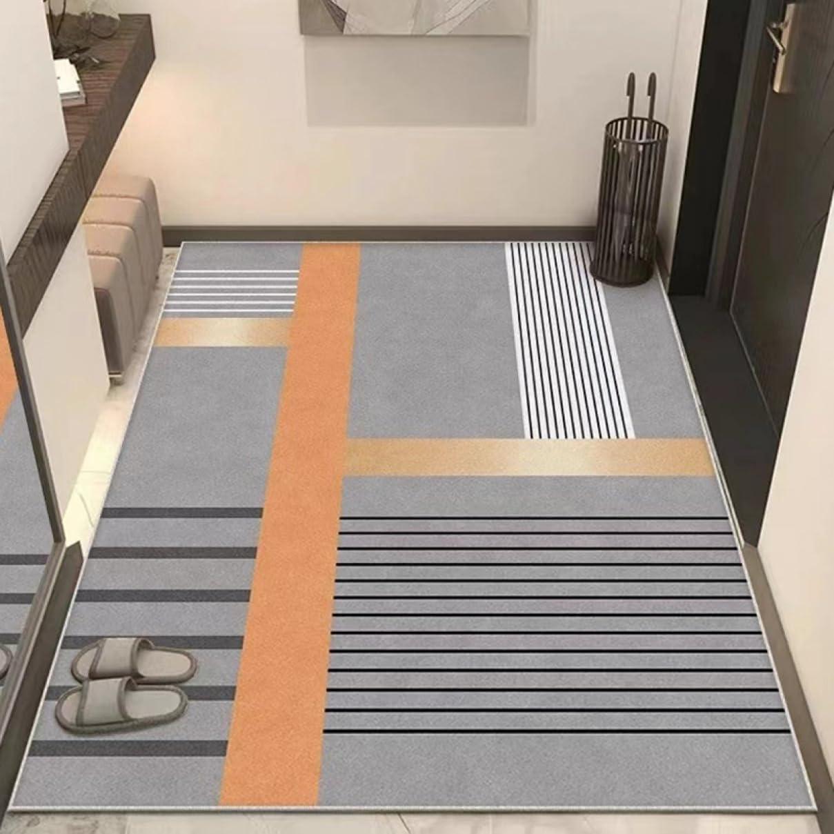 玄関マット 屋内 スタイル10 80*120cm 洗える ウェルカムマット 室内 滑り止め 玄関まっと おしゃれ 北欧 幾何学 玄関マット かわいい げんかんまっと 洗面所マット 長持ち 耐磨耗性 ド