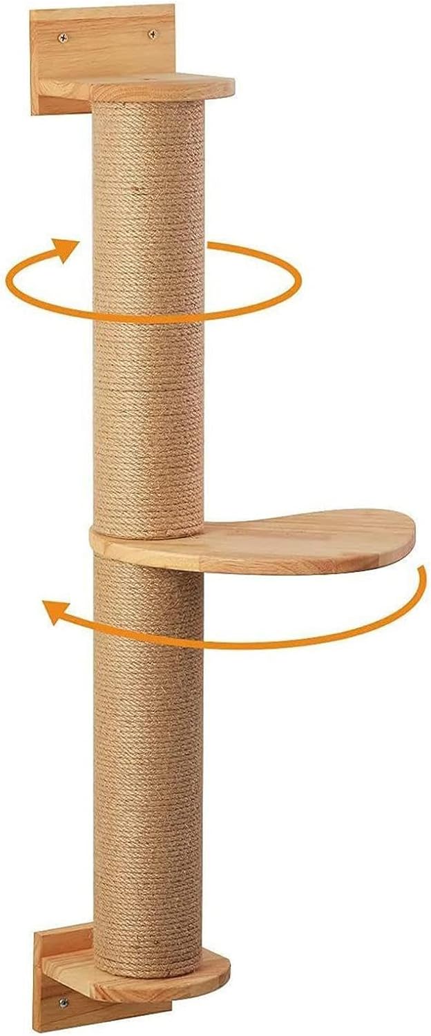 壁掛けキャットツリー、壁掛け猫爪とぎポスト | キャットウォールスクラッチャーポスト壁掛け猫爪とぎ爪とぎポスト - 猫用ウォールシェルフ、猫スクラッチアクティビティツリー、小型中型ペット、猫用｜Funny Life 店