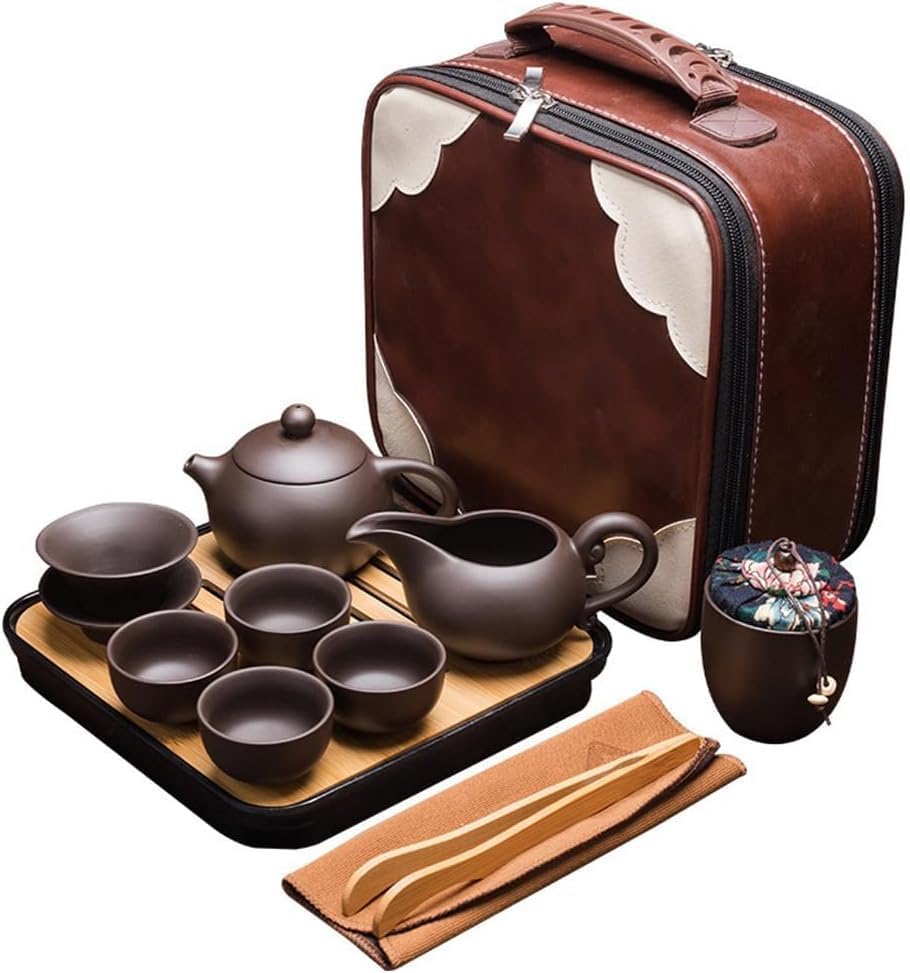 ティーセット 急須 中国茶器セット 陶器 茶具 茶器 湯呑み お茶缶 セット 台湾茶器 茶こし 収納バッグ付き お手入れも簡単 軽量 初心者 高級 おしゃれ 来客用 旅行 お出かけ用 お茶道具 和風急