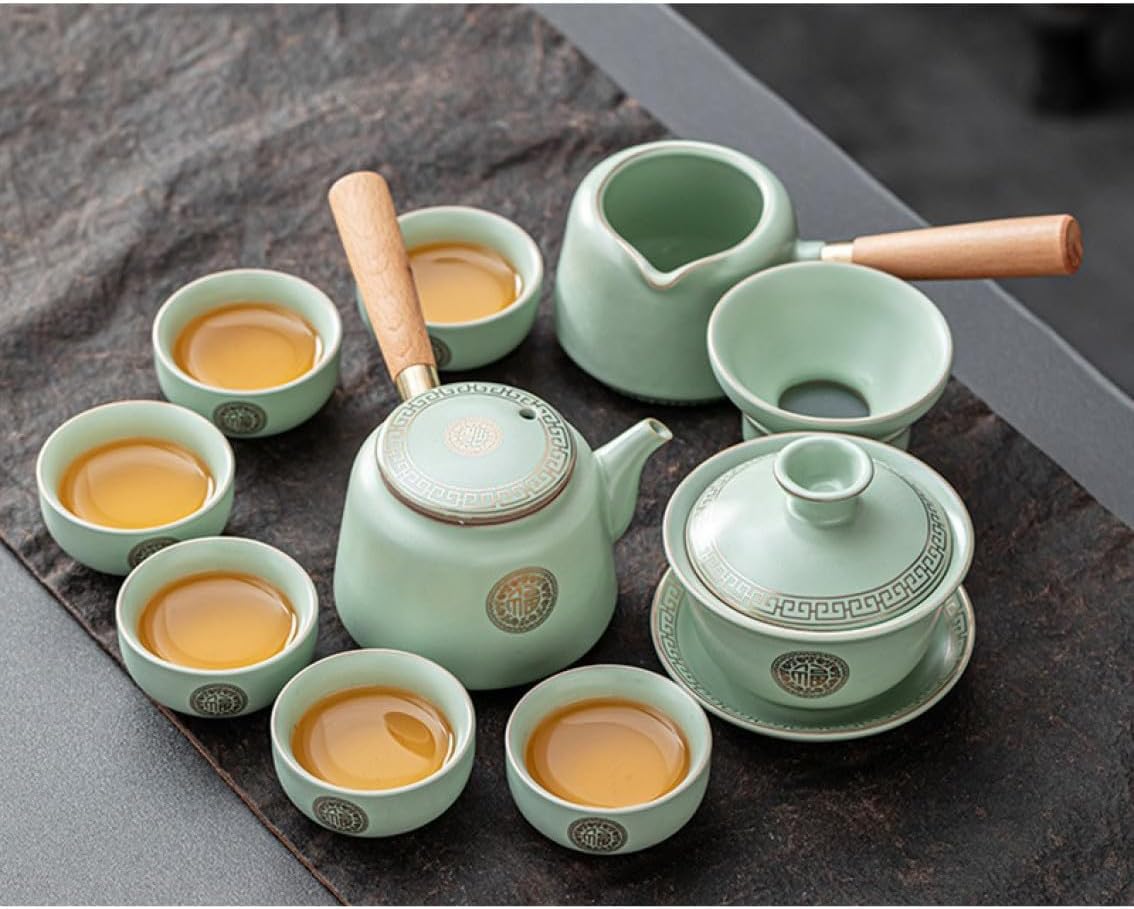 ティーセット 湯呑み set1 湯呑み セラミック 耐熱 カラー5 ティーカップ 陶瓷茶具 おしゃれ 湯呑みセット 来客用 茶器セット 和風急須 セット ティーポット 贈り物にも おしゃれ ギフト 還