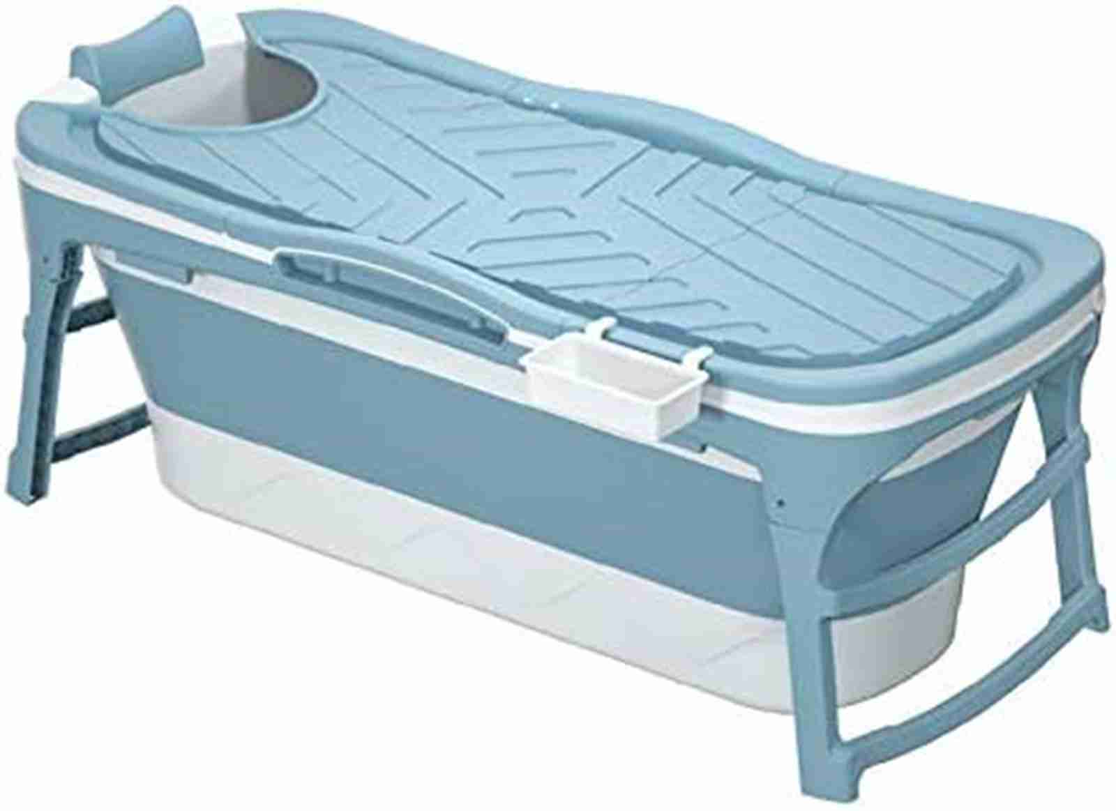 折り畳み浴槽 簡易浴槽 バスタブ 浴槽 大型 家庭用 大人 SPA お風呂 コンパクト蓋付き 保温 持運び便利 大人用 簡易 浸漬式 人間工学設計 収納便利 収納簡単 自宅 (ブルー 1.43m)