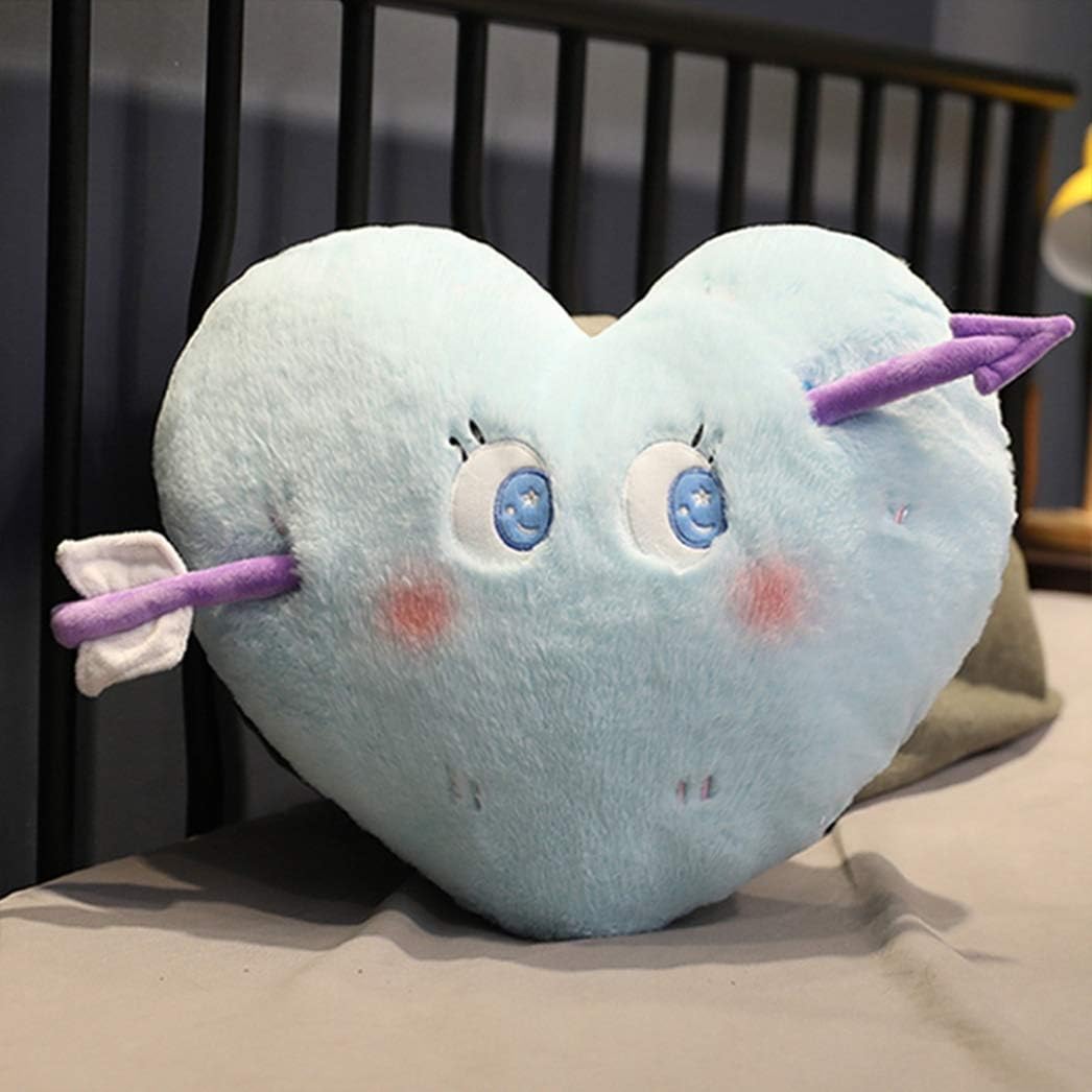 ハート型 クッション 手作り 可愛い 笑顔 矢付き 抱き枕 腰枕 プレゼント 恋人 おしゃれ ホーム 部屋 ソファ 車 50cm 飾り 記念品 クッション ソファー 車 オフィス ブルー 抱き枕 ぬい