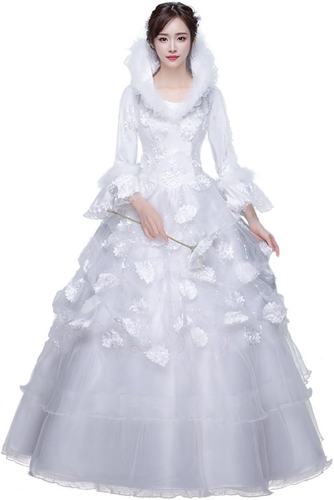 厚したウェディングドレス 冬 長袖 花嫁 ウエディングドレス 暖かい ブライダルドレス 姫系ドレス 妊婦パーティードレス 痩せたドレス 暖かいブライダルドレス レデドレス 披露宴ワンピース