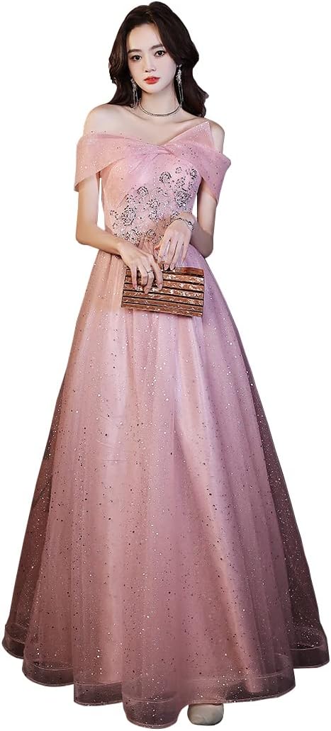 高級 ウエディングドレス カラードレス ピンク 衣装 綺麗 床の長さ ワンピース 姫系ドレス 花嫁 結婚式の二次会 演奏会用 美しい肩を出して ドレス レディース 11,995円