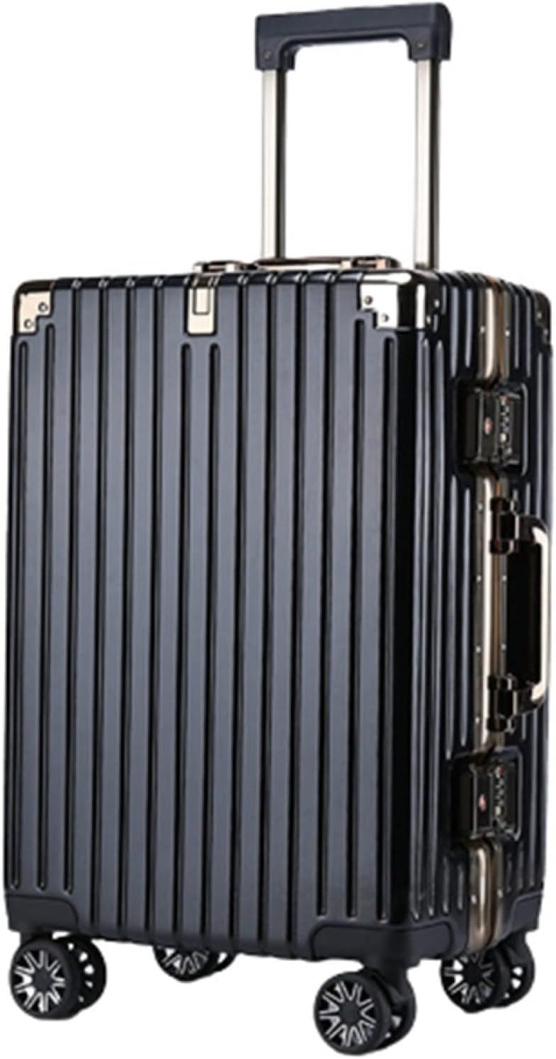 スーツケース キャリーケース 60L キャリーバッグ TSAロック搭載 アルミフレーム 超軽量 大型 耐衝撃 静音 ダブルキャスター 360度回転 旅行 ビジネス 出張 ブラック Lサイズ(6-8泊)|Funny Life 店