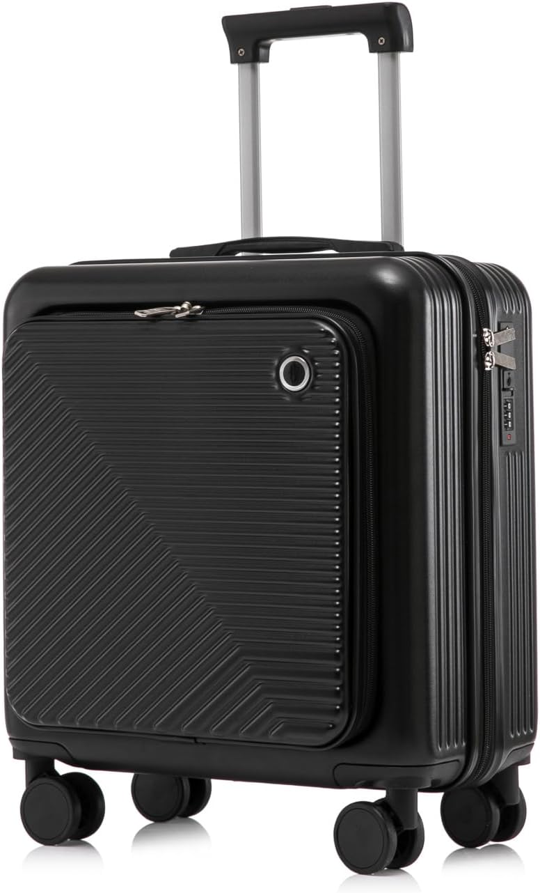スーツケース キャリーケース 機内持ち込み 30L フロントオープン キャリーバッグ TSAロック搭載 フロントポケット ファスナー式 超軽量 小型 耐衝撃 静音 ダブルキャスター 360度回転 旅行|Funny Life 店