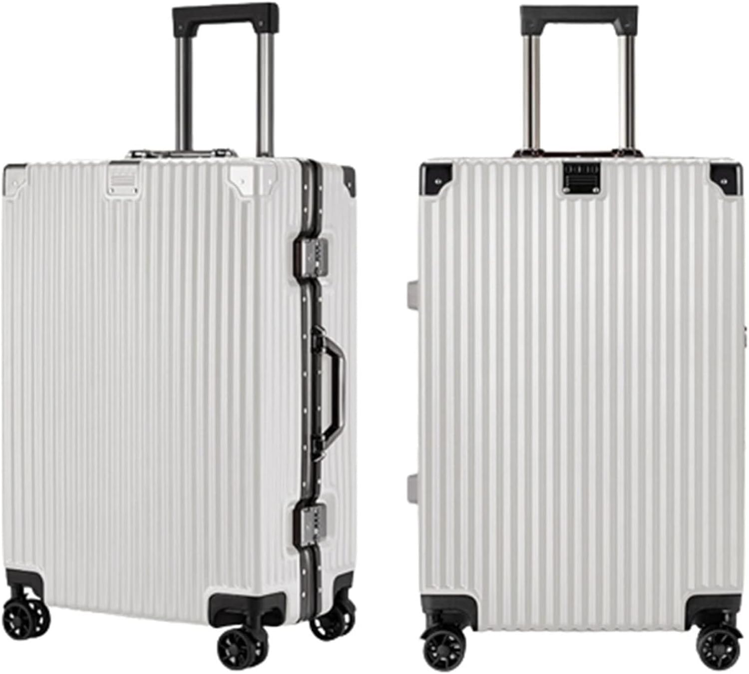 スーツケース キャリーケース 機内持ち込み 35L キャリーバッグ TSAロック搭載 アルミフレーム 超軽量 小型 耐衝撃 静音 ダブルキャスター 360度回転 旅行 ビジネス 出張 ホワイト Sサイ