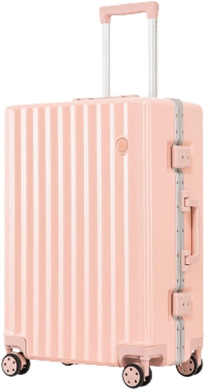 スーツケース キャリーケース 45L キャリーバッグ TSAロック搭載 アルミフレーム 超軽量 大型 耐衝撃 静音 ダブルキャスター 360度回転 旅行 ビジネス 出張 ピンク Mサイズ（3-5泊）