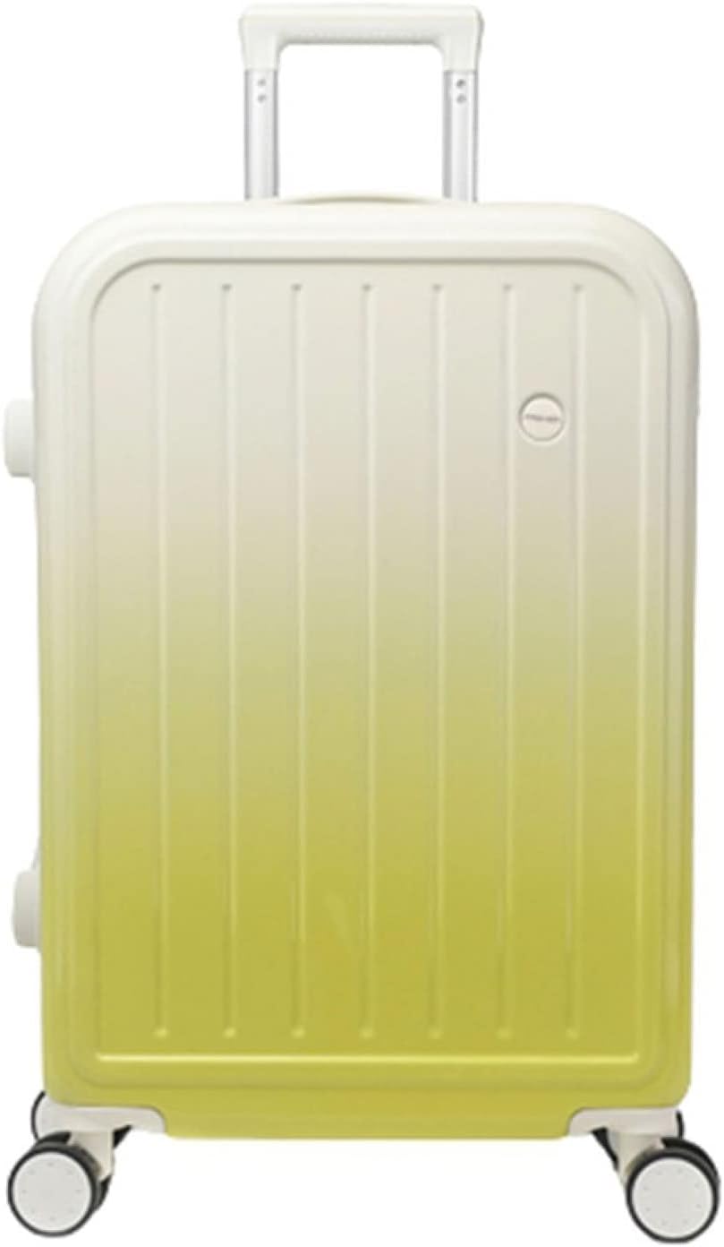 スーツケース キャリーケース 60L キャリーバッグ TSAロック搭載 ファスナー式 超軽量 大型 耐衝撃 静音 ダブルキャスター 360度回転 旅行 ビジネス 出張 イエロー Lサイズ（6-8泊）
