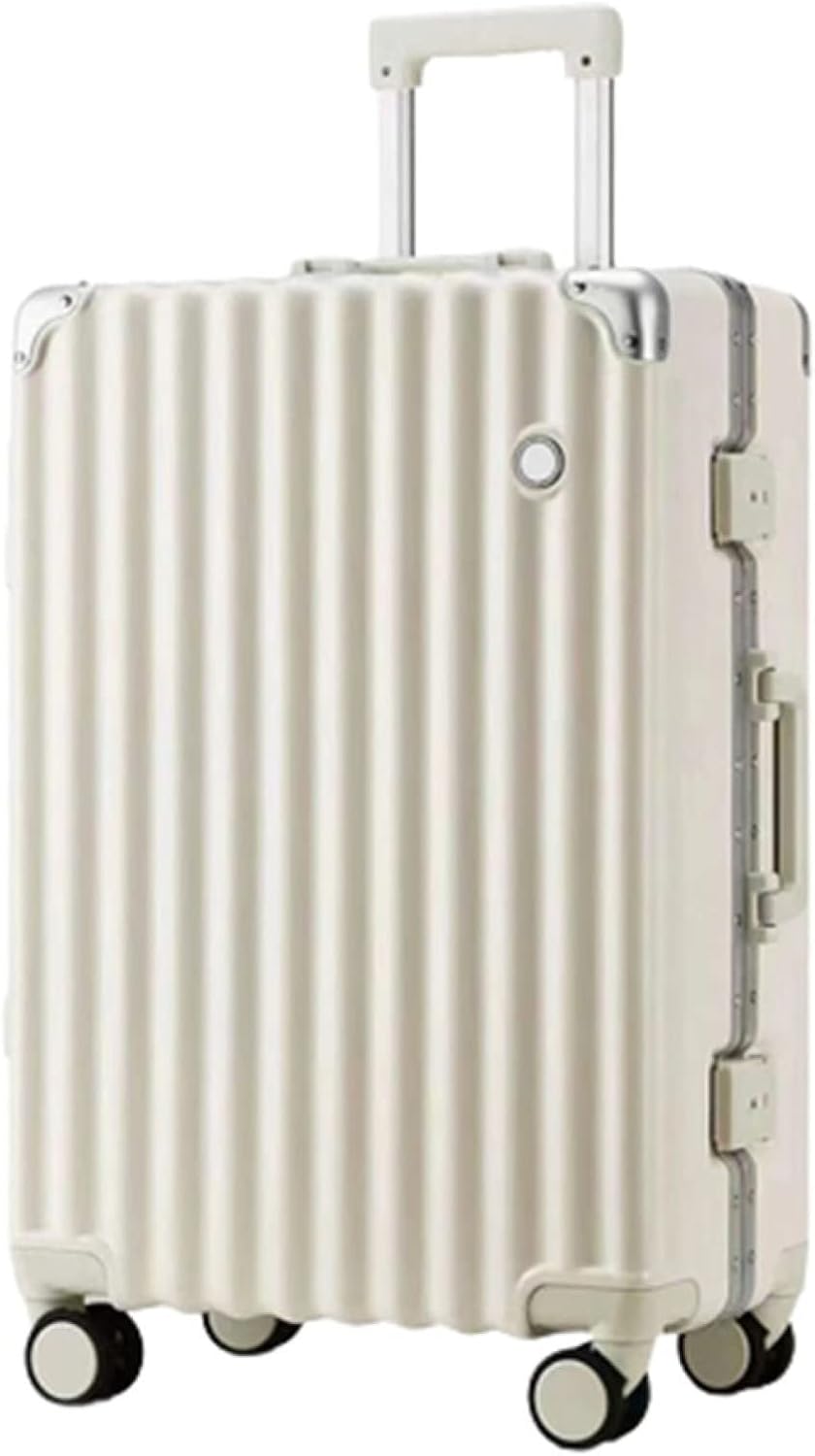 スーツケース キャリーケース 60L キャリーバッグ TSAロック搭載 アルミフレーム 超軽量 大型 耐衝撃 静音 ダブルキャスター 360度回転 旅行 ビジネス 出張 ホワイト Lサイズ（6-8泊）