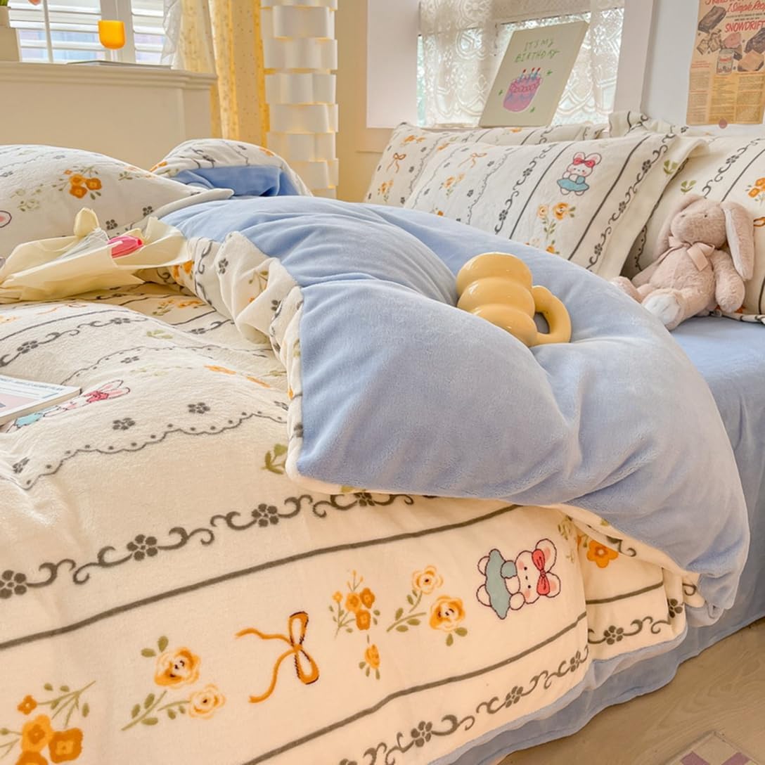 布団カバー シングル 冬用 あったか 掛け布団カバー 可愛い 花柄 ふわふわ フランネル 敷き布団カバー シーツ ベッドシーツ 枕カバー 防寒対策 防ダニ 防臭加工 蓄熱機能 掛けふとんカバー 保温性