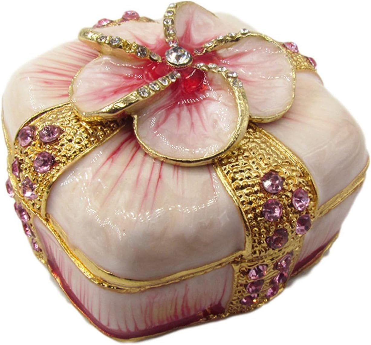 花 ジュエリーボックス 結婚式 クリスタル ジュエリー収納 トリンケットボックス イヤリング 小物入れ 収納箱 アクセサリーボックス 置物 女性 娘 恋人 装飾品 プレゼント バレンタインデー