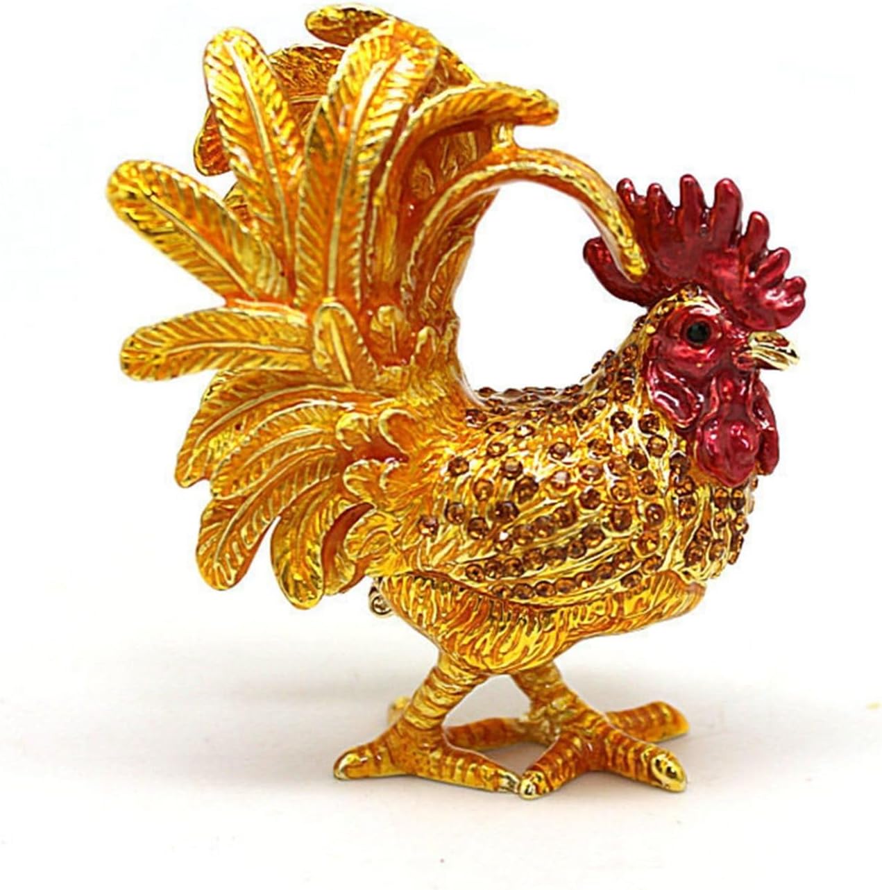 鶏 干支 酉 ジュエリーボックス トリンケットボックス 宝石飾り 宝石箱 合金製動物 小物入れ ジュエリー収納 風水 ボックス 置物 クリスタル 風水グッズ インテリア 装飾品 お礼 誕生日プレゼント