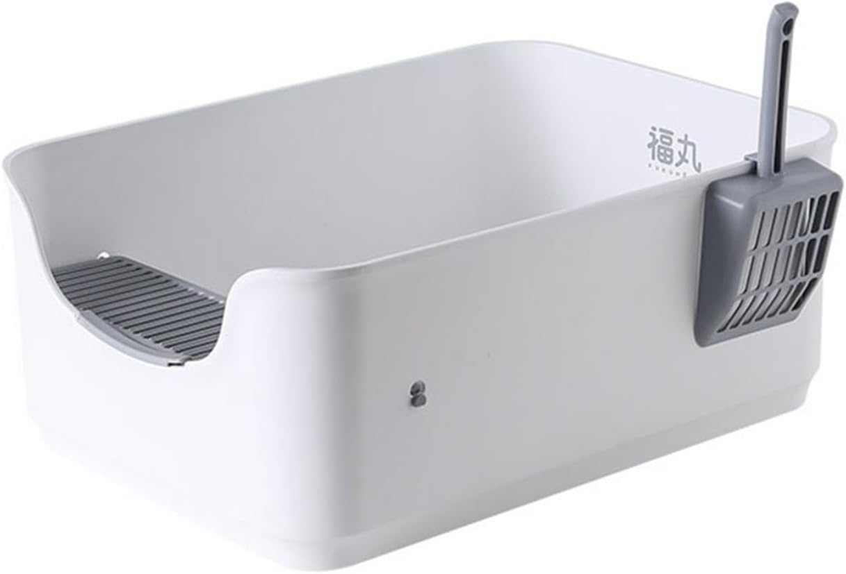 超大型猫用トイレ 半密閉型 猫 37*50*20cm トイレ オープンタイプ 大きい猫 多猫 猫用トイレ本体 簡単掃除 清潔 ねこ トイレ 大きい 飛散防止 一体成形 グレージュ｜Funny Life 店 8,316円