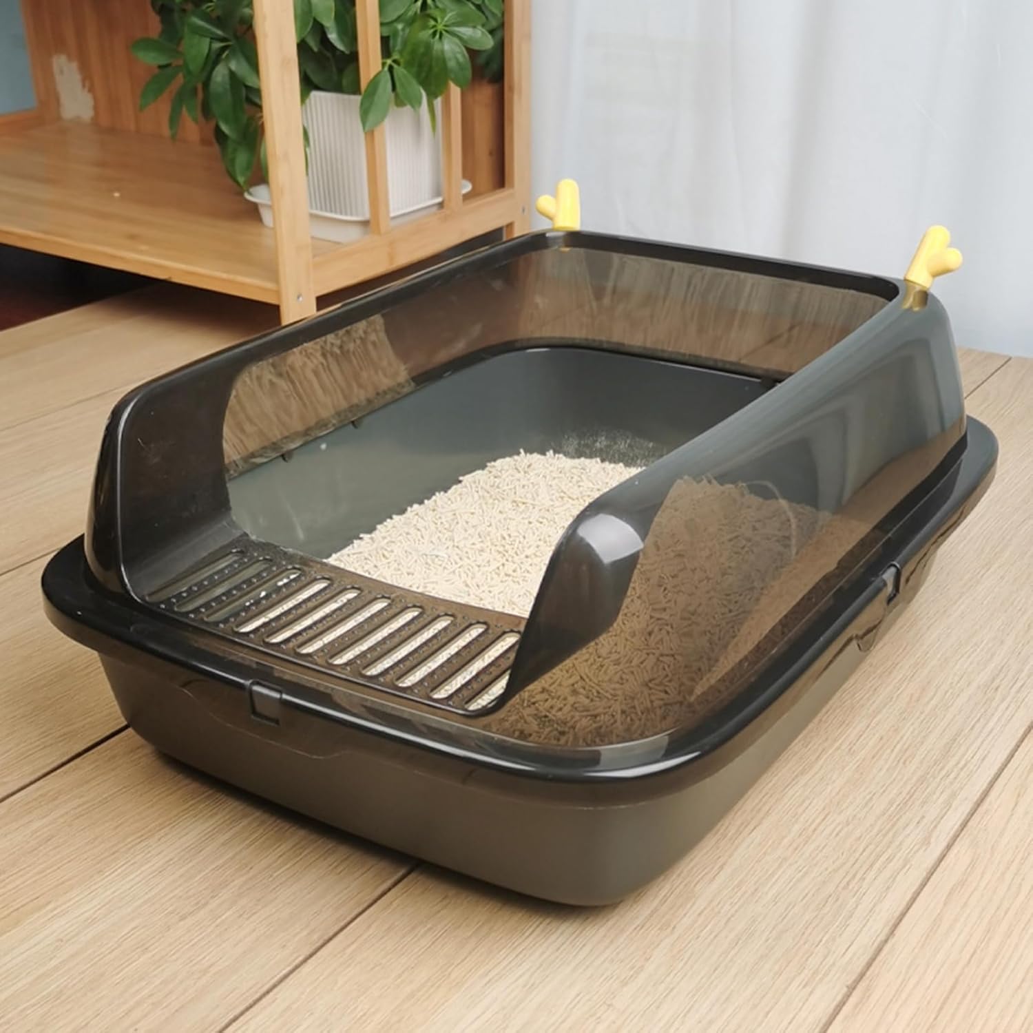 猫用トイレ本体 30*40*16cm 半密閉型 猫トイレ スコップ付き ェンスを高く オープンタイプ 大きめ フ漏れ防止 耐久性 砂の飛び散り防止 組み立て不要 子猫、小柄な猫用 清潔便利 厚み 臭わ