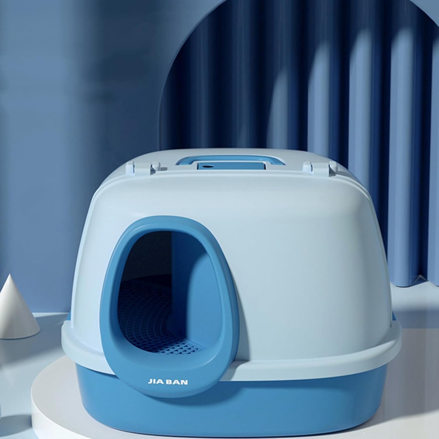 猫用室内用便器本体 59*57*42珊 折り畳み式 密閉型猫用室内用便器 猫室内用便器 シャヴェル付き添い人 大きめ 見落とし押しとどめる 耐久性 砂の飛び散り押しとどめる 精神的な統合不必要 子ネコ、小っちゃいな猫用 頼もしい助けになる 奥ふかさ 臭わない 青色 猫用品-トイレ用品-トレー・トイレ容器