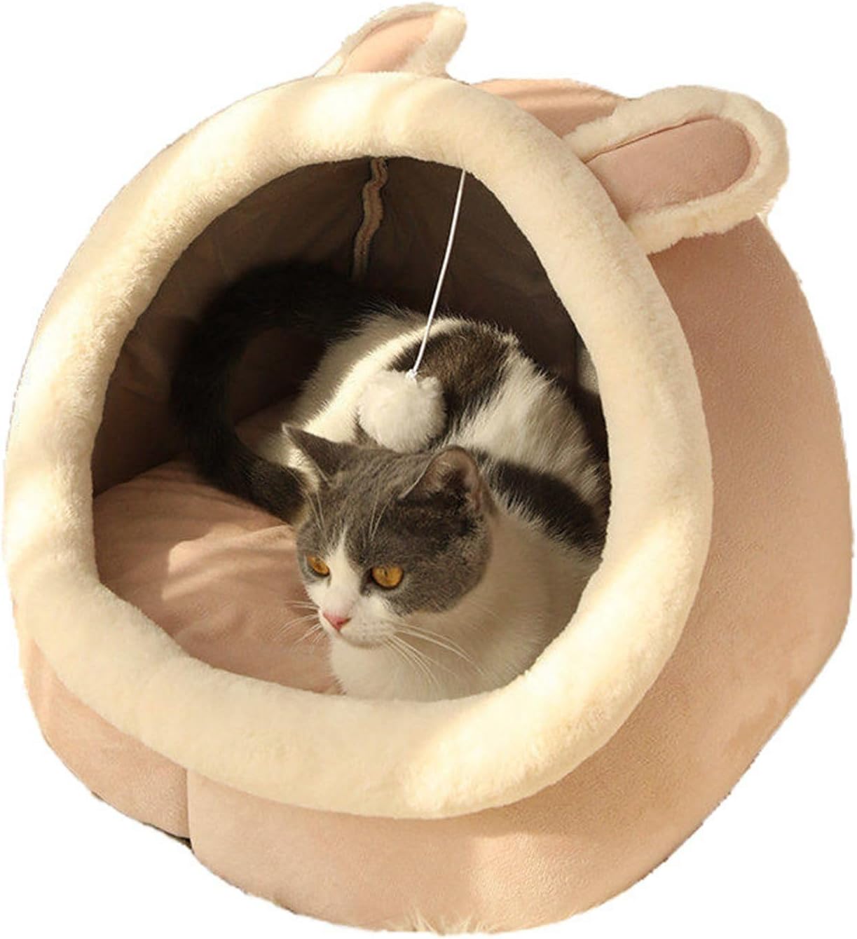 ドーム型 ペットベッド 犬用ベッド ペットクッション 動物柄 可愛い 猫用ベッド ペットハウス 春夏秋冬用 ござ付き クール やんわり 滑りにくい裏生地 お手入れ簡単 ぐっすり眠れる ペット用寝袋 ふ