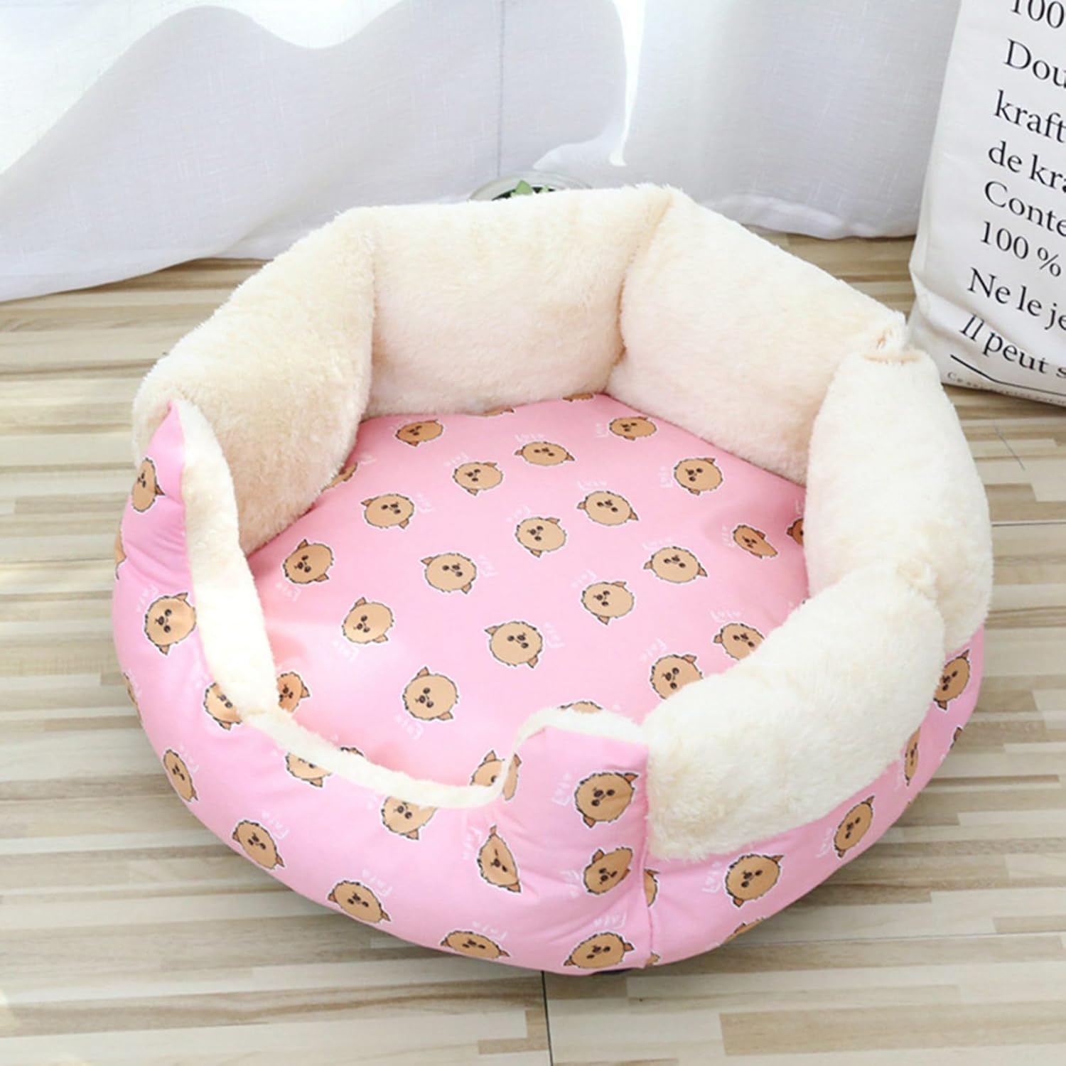 ペットベッド 動物柄 円形 ペットクッション 猫用ベッド 四季通用 犬用ベッド ペットソファー 滑りにくい裏生地 室内 お手入れ簡単 保温 モフモフ 猫ハウス 犬ハウス お洒落 かわいい ストレス解消