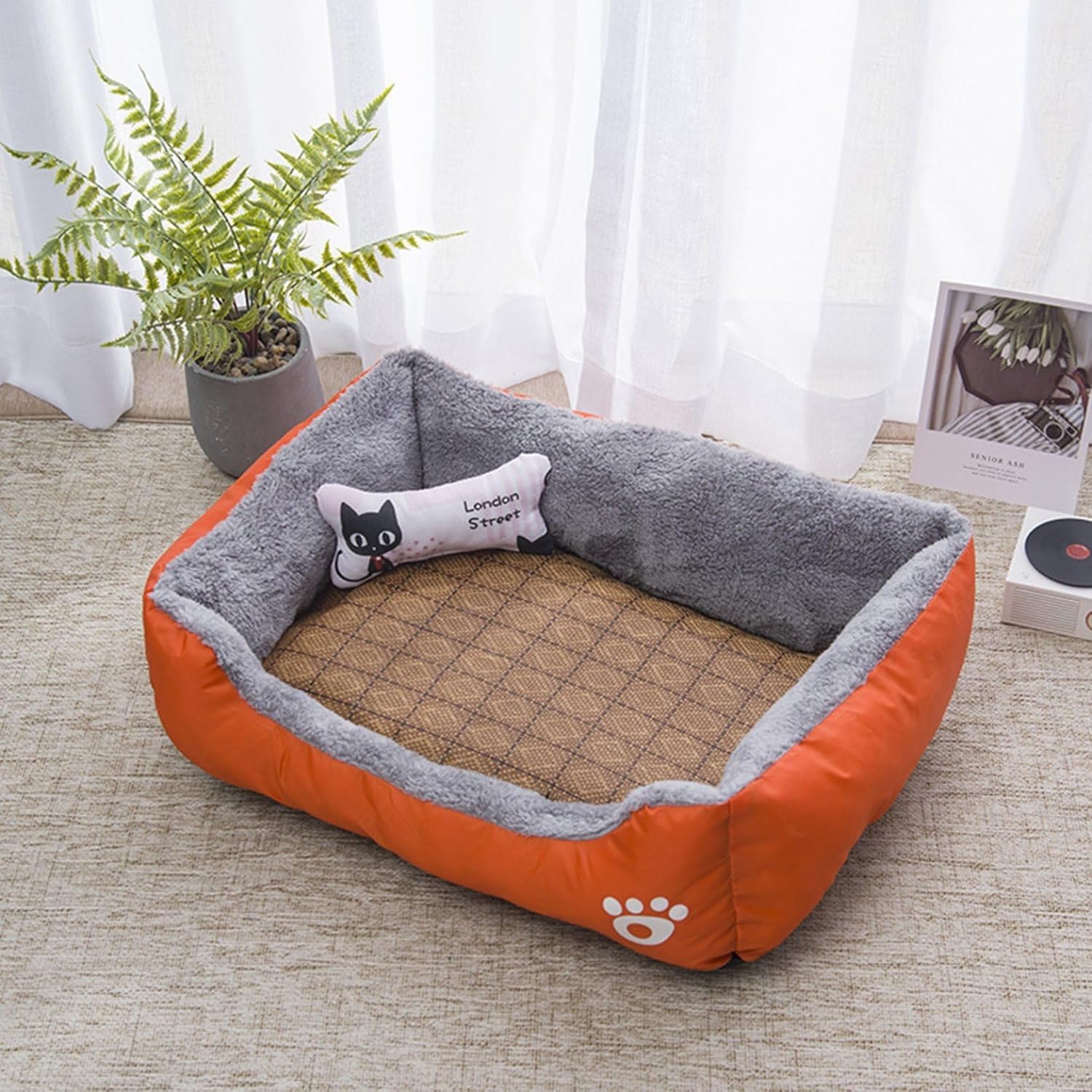 猫用ベッド ペットソファー 犬用ベッド ペットベッド ペットクッション 夏用 滑りにくい裏生地 やんわり 藤 クール 冷感 暑さ対策 ペットマット 室内用 ぐっすり眠れる キャットハウス 犬用寝床 休