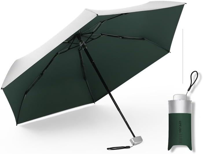 日傘 小型 折りたたみ傘 手動開閉 レディース コンパクト 緑 6本骨 212g UFP50+ 晴雨兼用 遮光遮熱 持ち運びに便利 日焼け防止 折り畳み傘 通勤 通学 旅行 可愛い