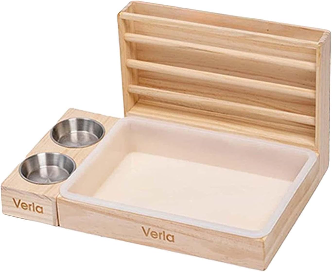 木製のバニーフィーダーの外に紙くずかごを備えた家兎の埋め草食らわせる器は馬鹿馬鹿しいを防ぐ