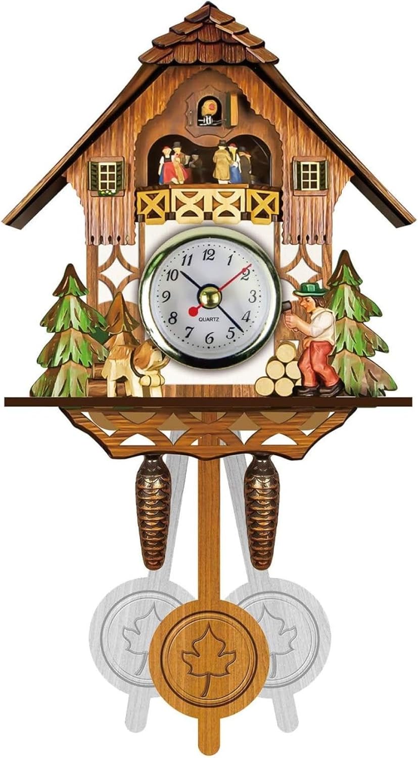 壁掛け時計 時計 壁時計 壁掛け かべかけとけい 掛け時計 かけ時計 寝室 新居祝い 店舗 置き時計 ウォールクロック 飾り カッコウ鳩時計壁掛け時計チャイム目覚まし時計レトロ時計木製リビングルーム時