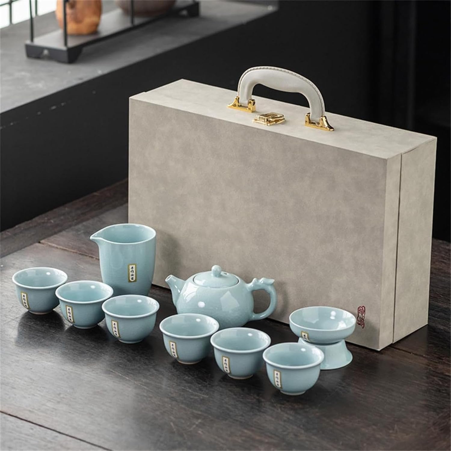 セラミックティーセット急須 湯呑みセット 茶器セット お茶道具 おしゃれ 携帯急須 旅行 お出かけ用 収納バッグ付き 和風急須 贈り物にも 高級 おしゃれ ギフト包装付き 急須セット