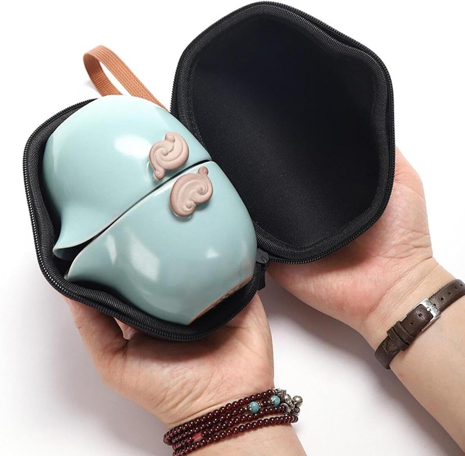 茶器セット 陶器 お茶セット 携帯急須 ティーセット 湯呑セット トラベルティーセット おしゃれ 和風 中国茶 台湾茶 収納袋付き コンパクト 携帯急須 仕事 登山 旅行