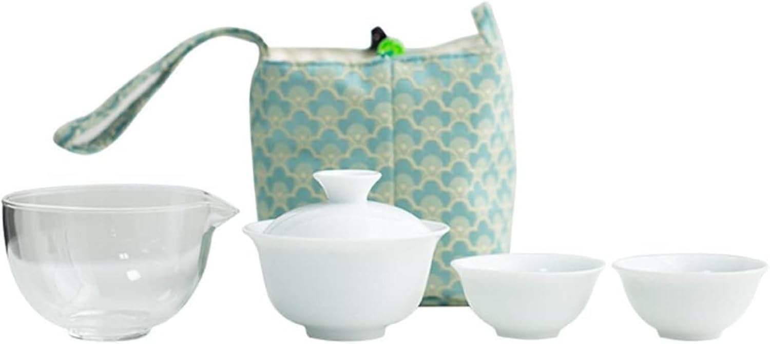 茶器 ティーセットポータブル茶具 セラミックス茶具 携帯用茶器 磁茶器 1急須 3湯呑セ 超コンパクト収納 屋外旅行用 仕事贈り物 カプセルパック アウトドア観光 キャンピング用具 マルチ ティーセッ