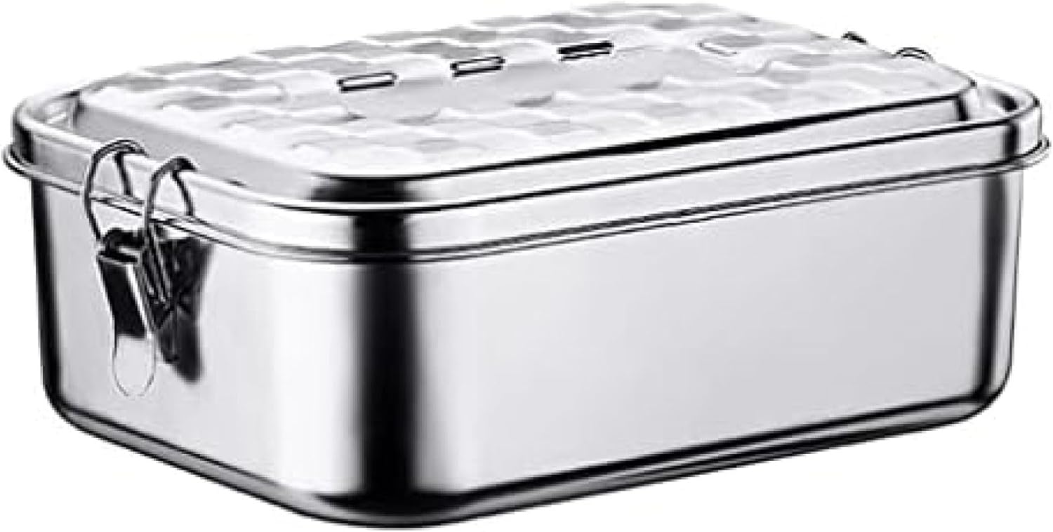 1000ml / 1400ml / 1900ml大静電容量304ステンレス鋼製弁当箱赤ちゃん用目こぼし押しとどめる弁当箱教え子被雇用者室外授業時間通い弁当箱 (3 grids 1000ml)