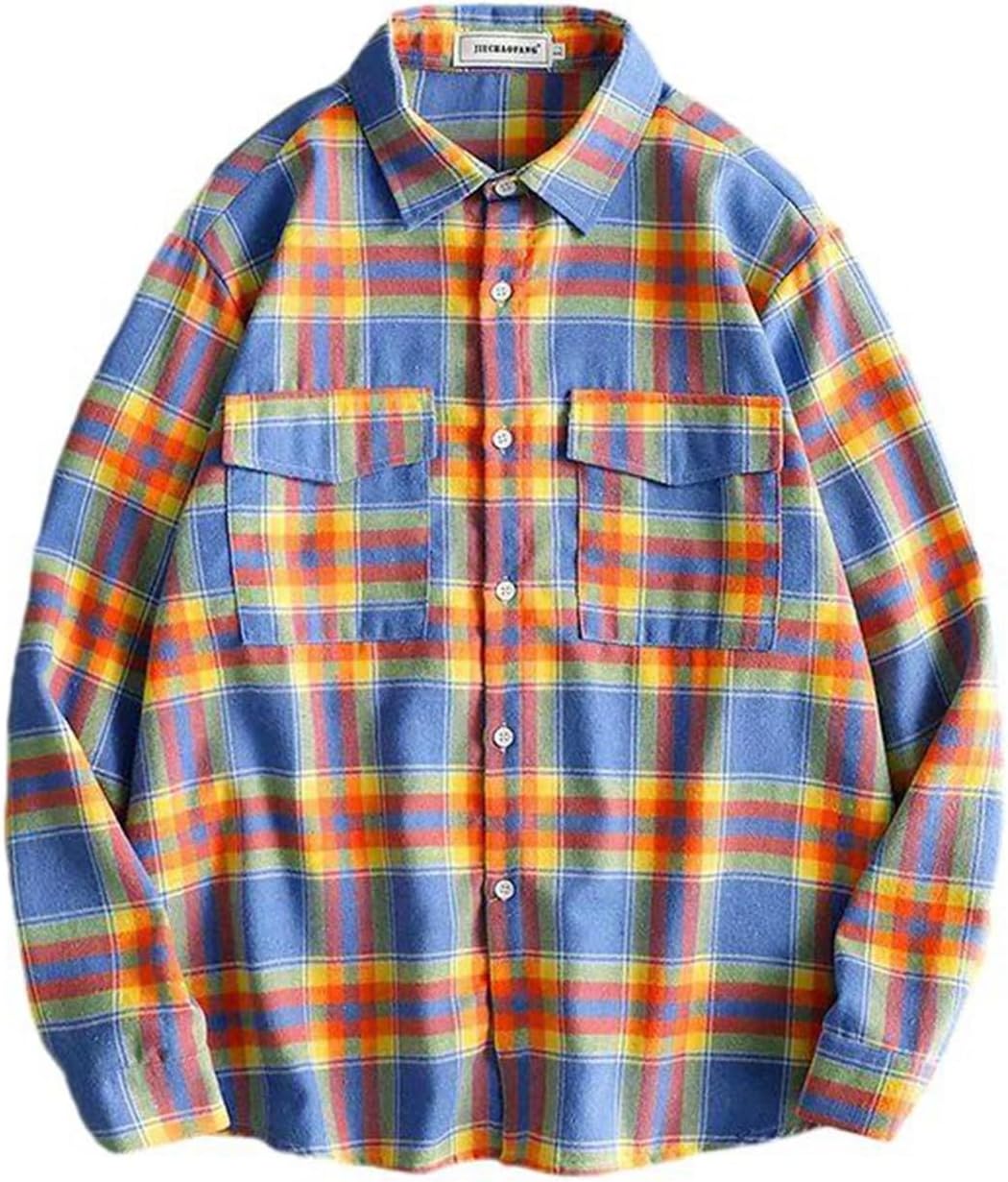 チェックシャツ メンズ カジュアルシャツ 長袖 春夏服 シャツアウター 折り襟 窮屈感のない 吸水性 速乾性 日焼け止めウェア コーディネート 韓国風 ファッション シンプル 通勤通学 外出