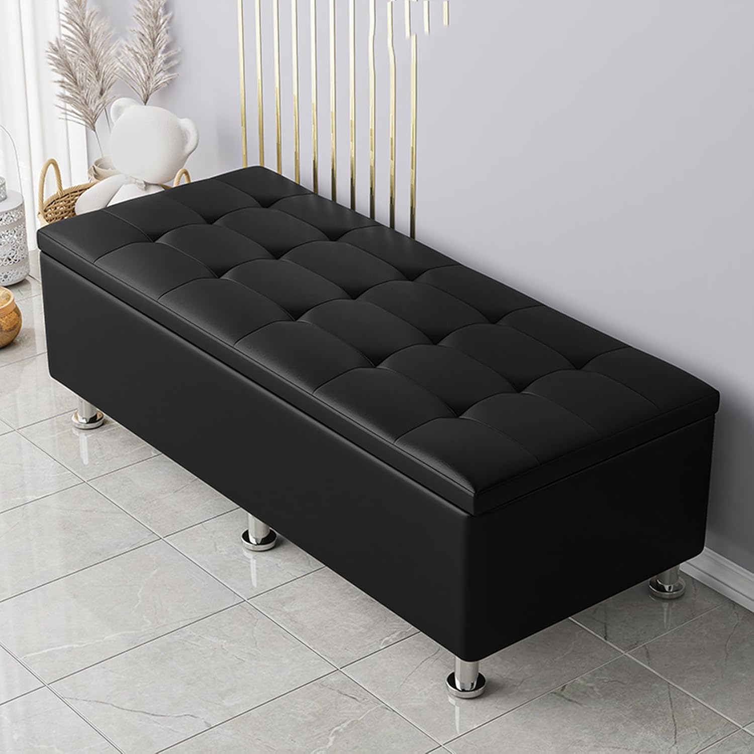 玄関ベンチ 収納ベンチ 収納スツール 収納ボックス 110*50*45cm オットマン フットレスト 脚付き 足置き 踏み台 腰掛け 大容量 タイプ9 ソファベンチ ストレージチェア リビング 衣類