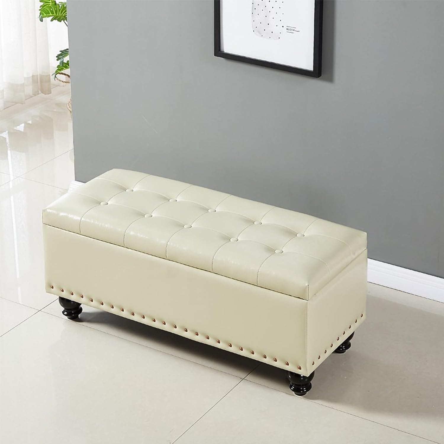 収納スツール ベンチソファ 120*40*45CM ふた付き 収納ボックス 座れる 椅子 オットマン タイプ2 ストレージチェア 部屋 玄関ベンチ ソファー オットマン PU+木材製 踏み台 足置き|Funny Life 店