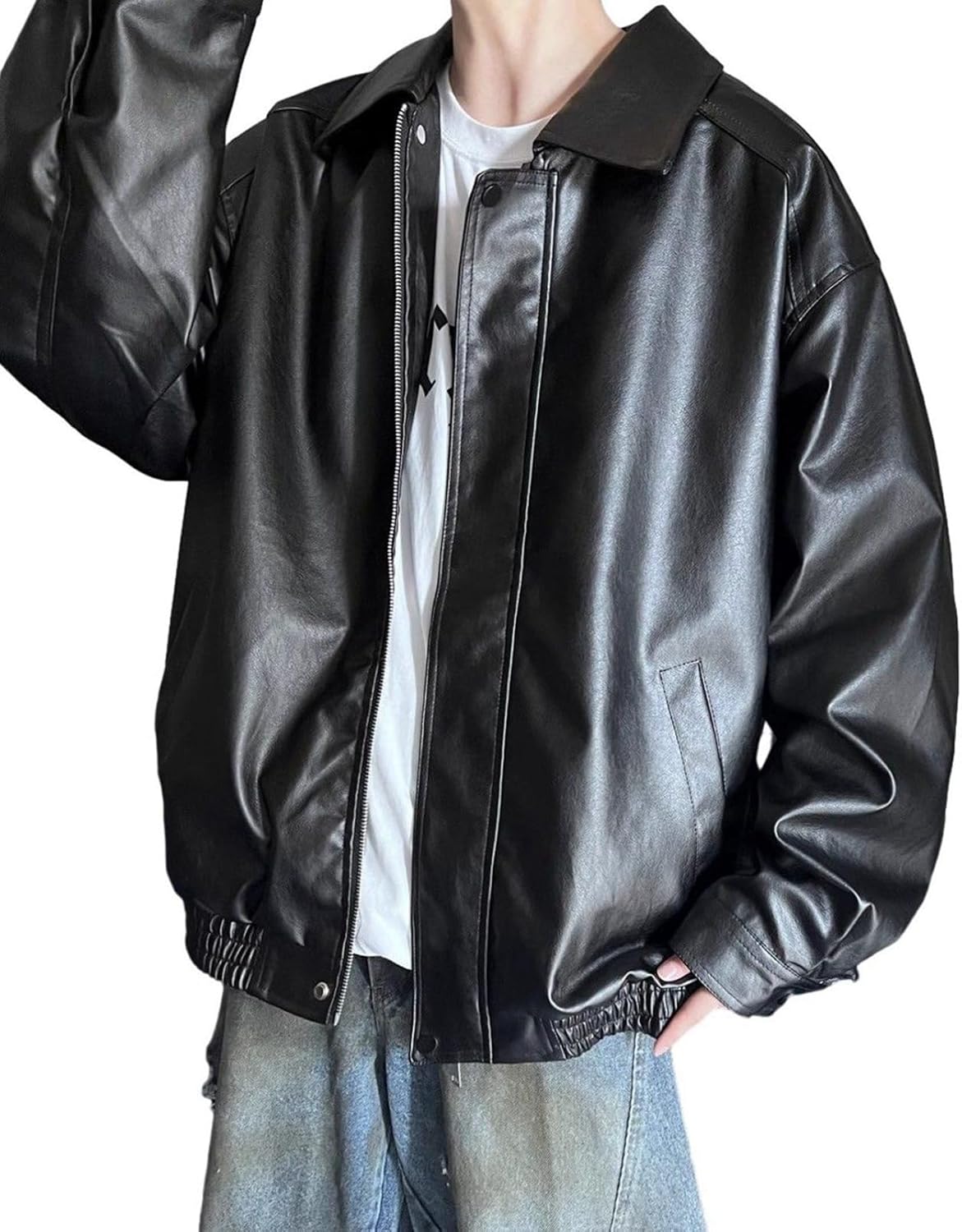 レザージャケット 5xl メンズ PUレザー ライダースジャケット おおきいサイズ ブラウン 革ジャン 裹ボア素材 ブルゾン ジャンパー バイク ラペル 撥水 防風 クール ビンテージ オシャレ 秋冬